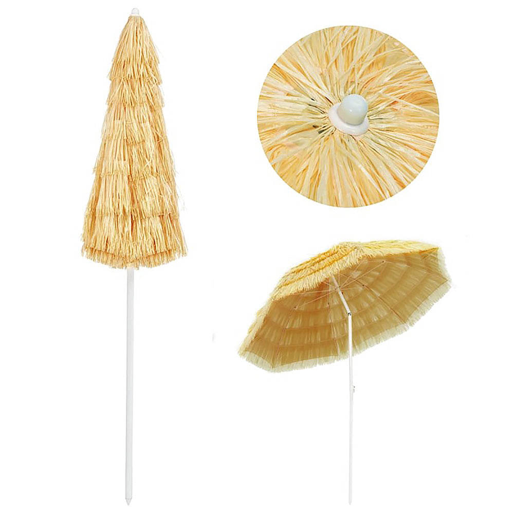 Hawaii Style Aloha Natural Beach Umbrella – 2 Sizes 180 and 240cms - Deluxe Home Delight