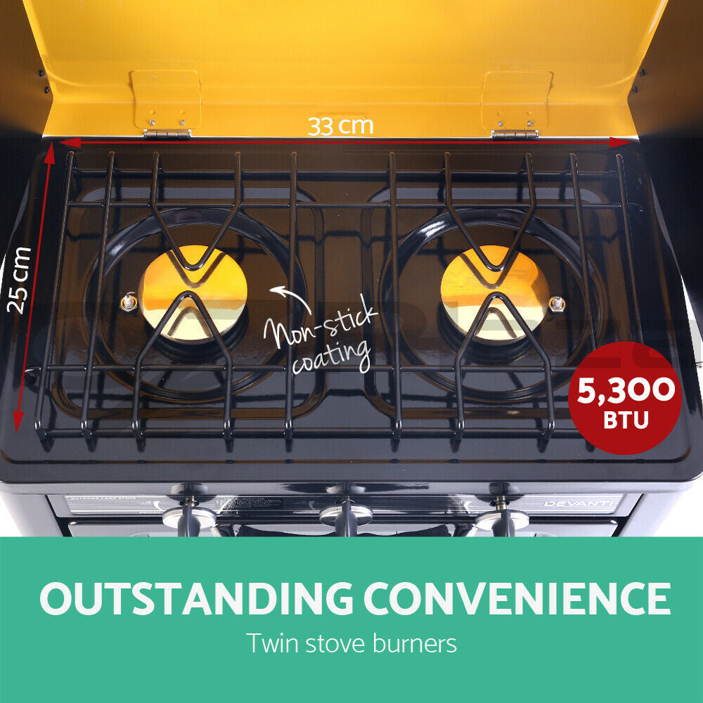 Portable 3 Burner Gas LPG Oven/Stove for Camping and Caravans