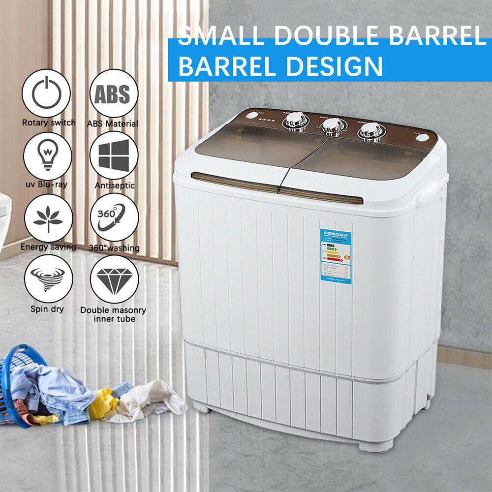 5KG Mini Portable Washing Machine w/Twin Tubs