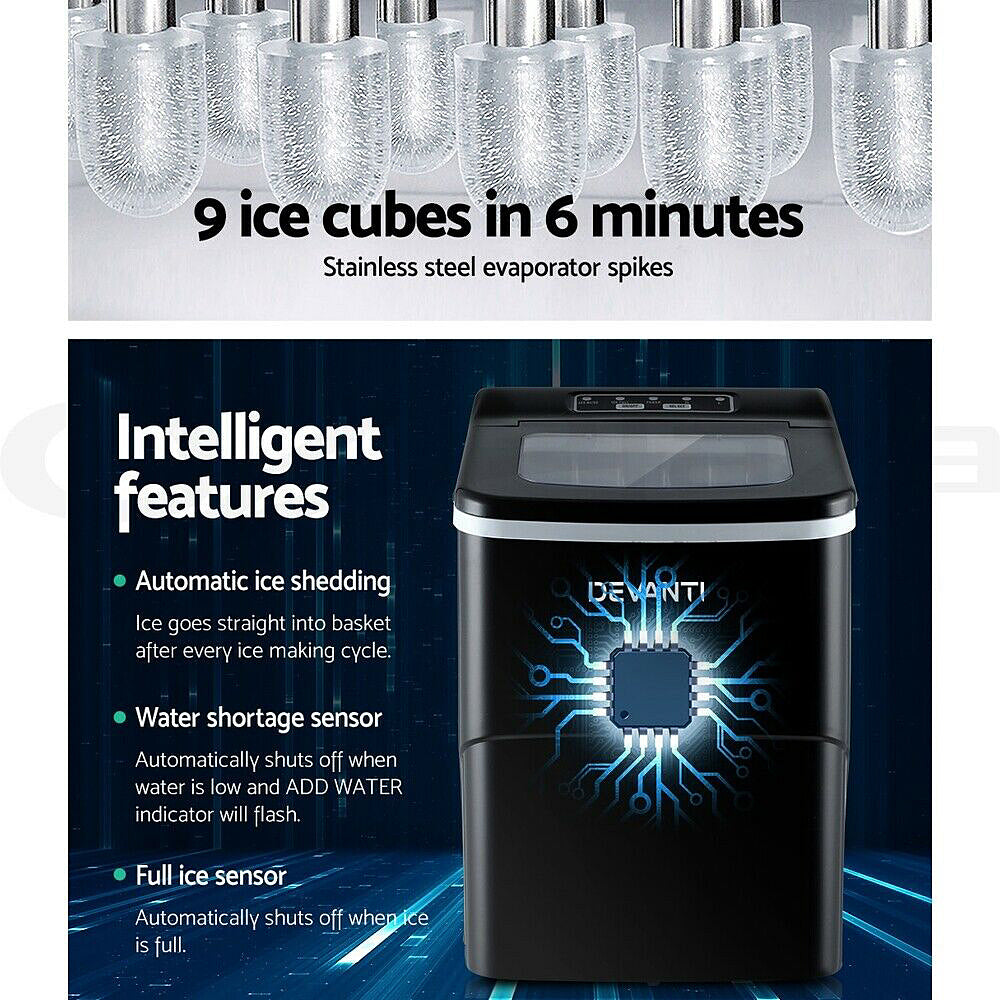 2L FreshLiving Portable Ice Maker Machine