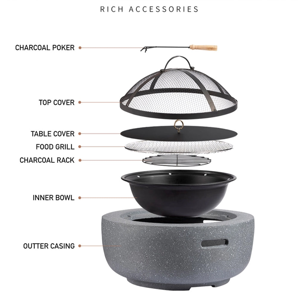 Valla Firepit/BBQ Smoker/Fireplace/Patio Heater-Brazier - 2 Sizes 45 & 60cm