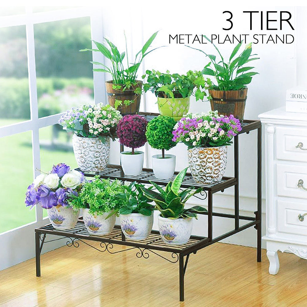 3-tier Metal Garden Plant Stand / Shelf Display Rack