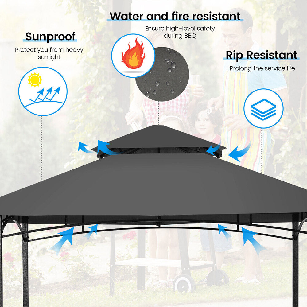 Party Time! BBQ Bar & Grill/Canopy - Vented w/2-Tiers and Shelves