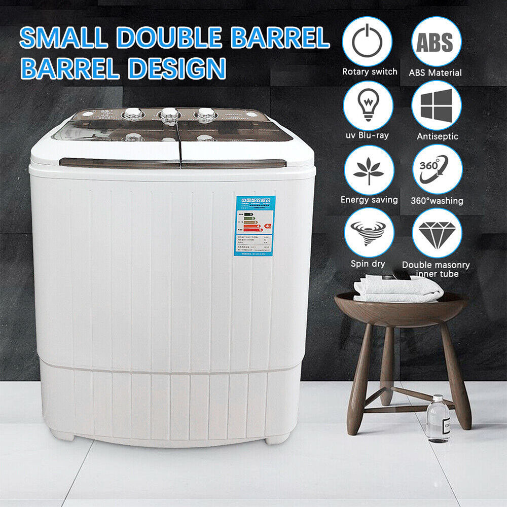 5KG Mini Portable Washing Machine w/Twin Tubs