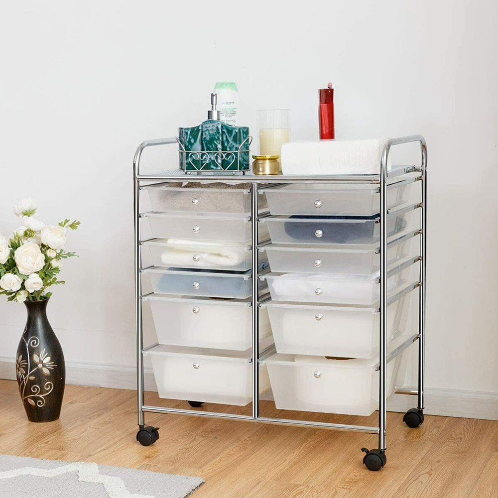 Rolling Storage Cart/Trolley Home & Office  w/ Wheels - 15 Drawers