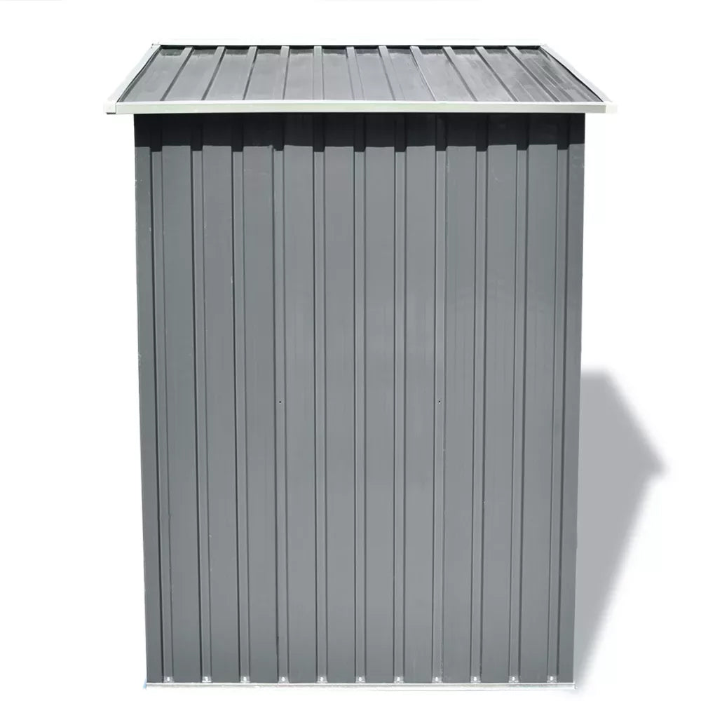 Large Grey Metal Garden Storage Shed - 204x132x186 cm in Green or Grey - Deluxe Home Delight