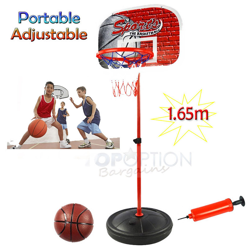 Kids Portable Adjustable Junior Basketball Hoop Set - 1.6m