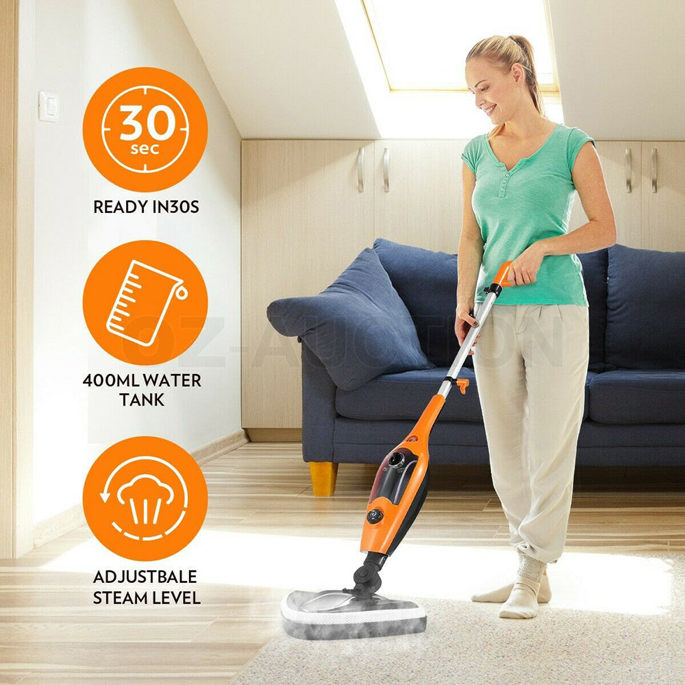 14in1 Steam Mop Cleaner for Floor & Carpet w/Accessories 400ML