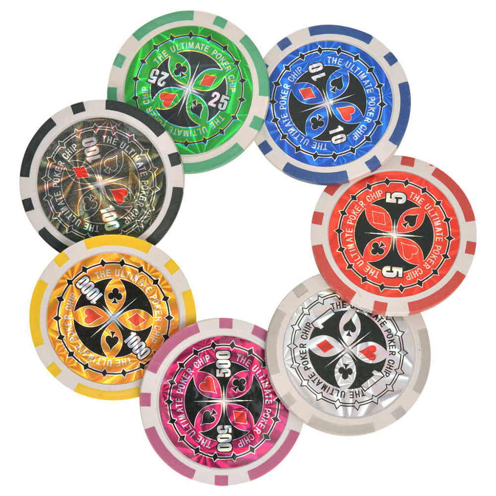 Vegas Combo Poker/Blackjack Set with 600 Laser Chips ONLY 500