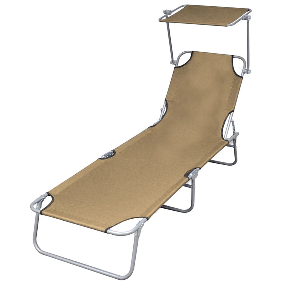 Brava! Folding Sun Lounger with Canopy - 6 Colours