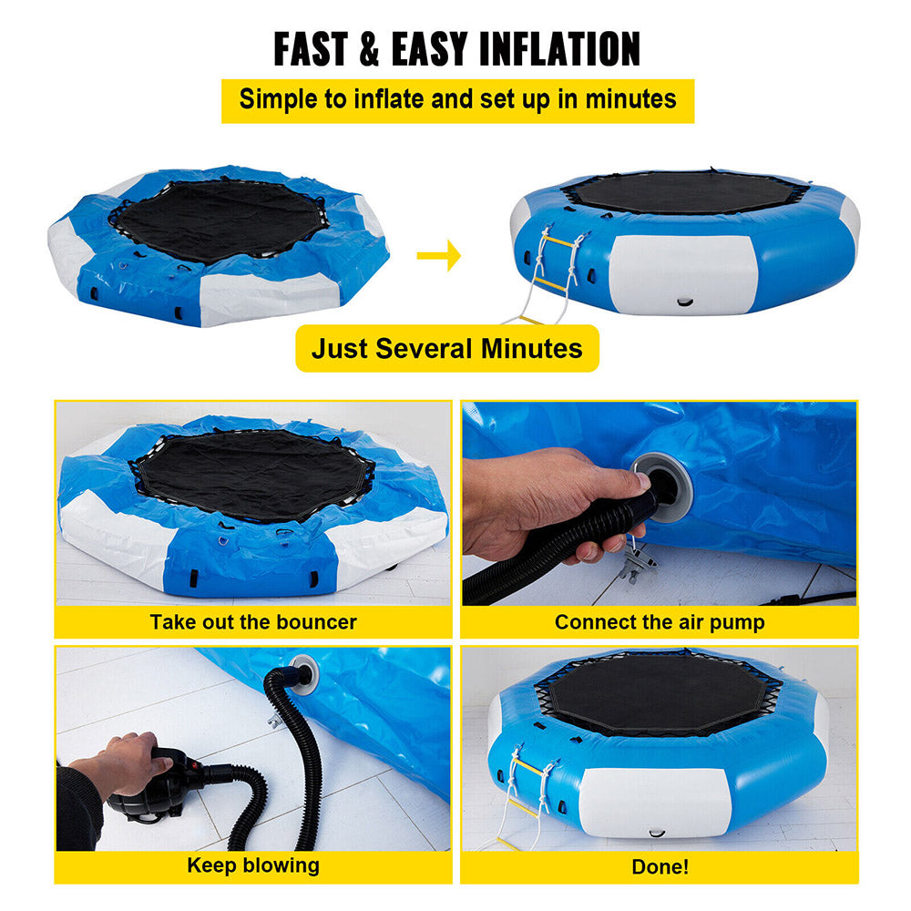 GoodTimes 4m Inflatable Water Trampoline/Floated w/ Ladder