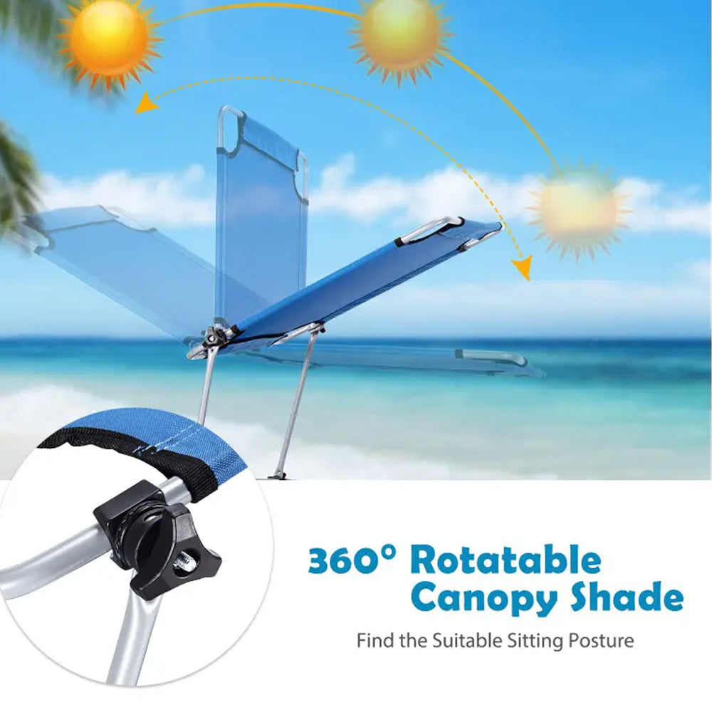 SunRay Folding Sunbed w/Adjustable Canopy & Storage Pocket