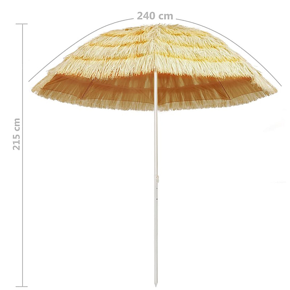 Hawaii Style Aloha Natural Beach Umbrella – 2 Sizes 180 and 240cms - Deluxe Home Delight