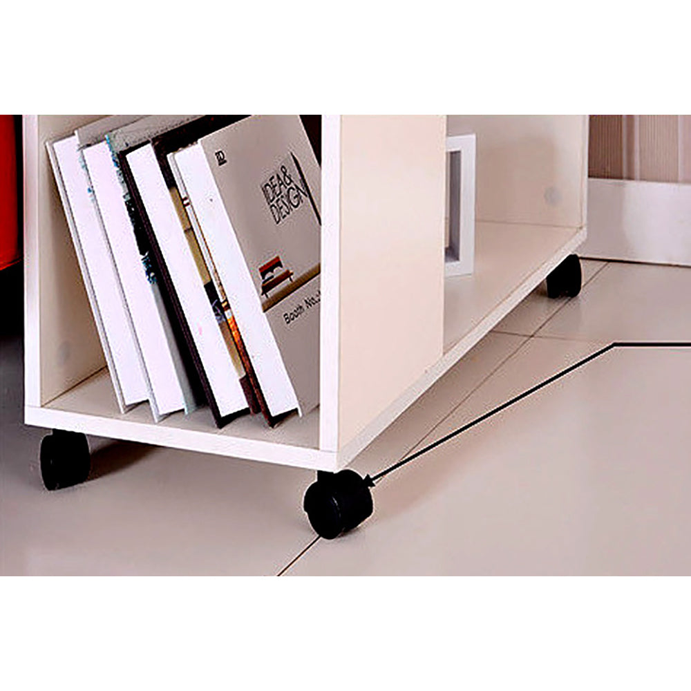 Performer Side Table w/4 Shelves & Casters - 3 cols