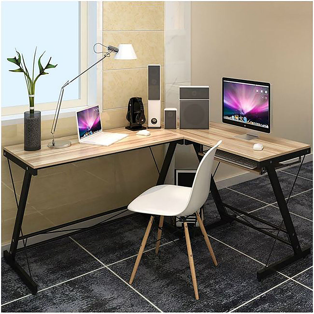 Freedom Corner Computer Desk - Double Workstation - 3 Cols - Deluxe Home Delight