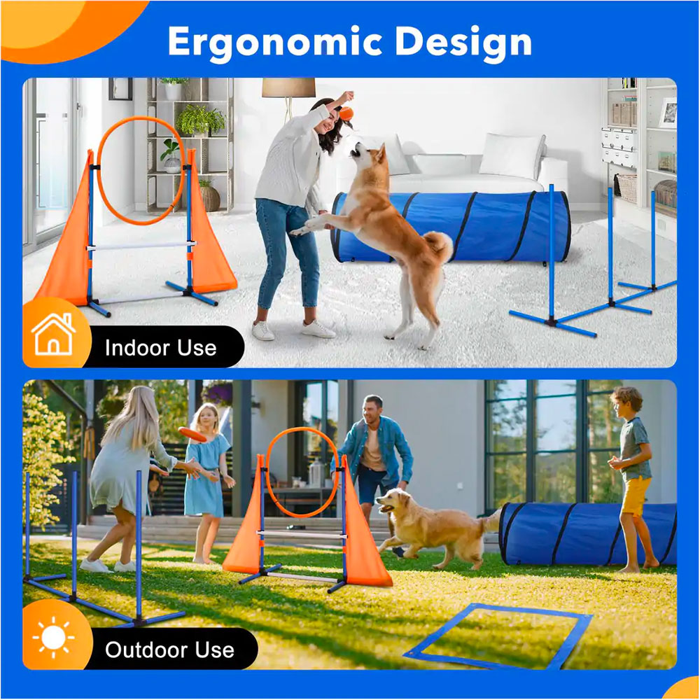 Flash! Dog Obstacle Training Course w/7 Tests + Carry Bag