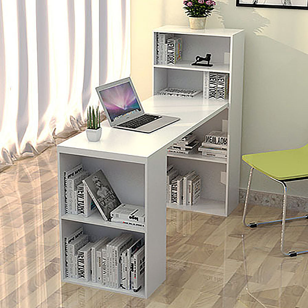 Revel Workstation/Computer Desk with 6 Storage Shelves