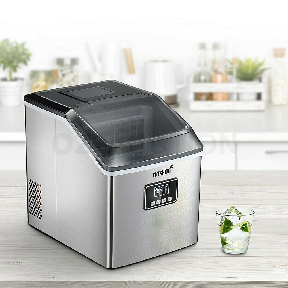 Mega 17 Kg Home Countertop Ice Maker. Stainless Steel