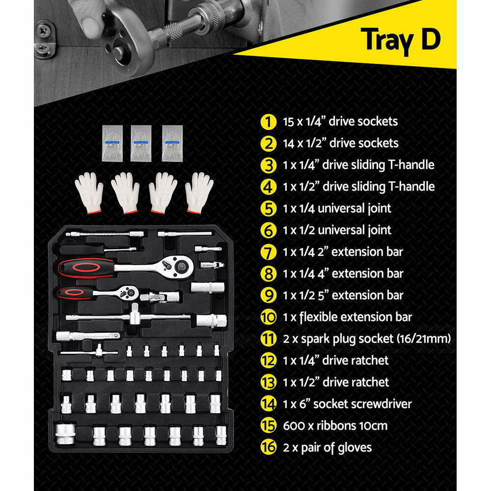 Handyman Tool Box Kit on Wheels/Trolley Case DIY Toolkit - 816pcs