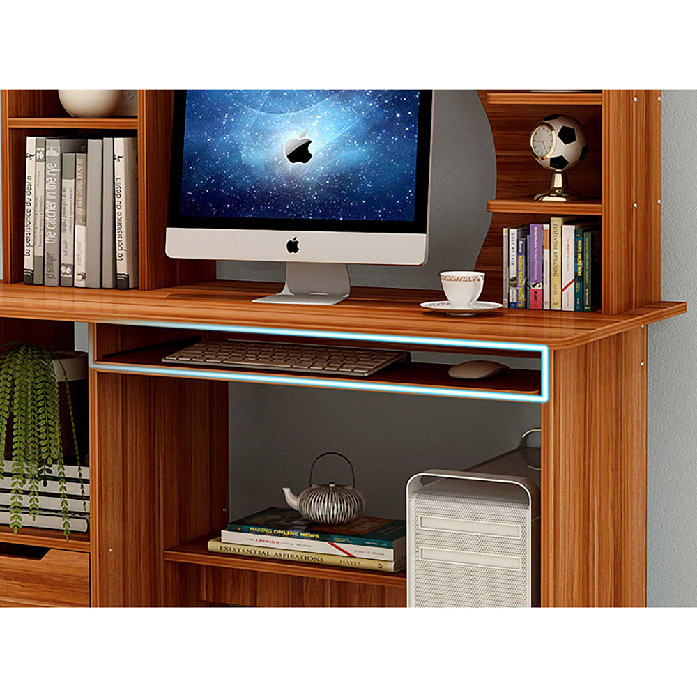 Adagio Computer Desk Workstation with Shelf & Cabinet - 3 Cols - Deluxe Home Delight