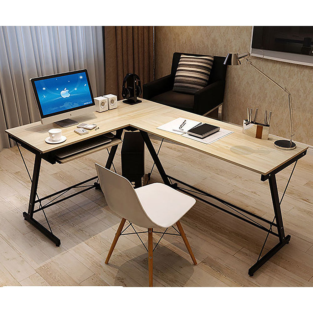 Freedom Corner Computer Desk - Double Workstation - 3 Cols - Deluxe Home Delight