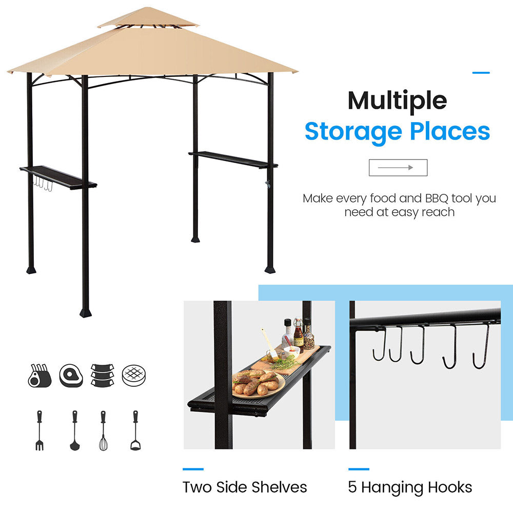 Party Time! BBQ Bar & Grill/Canopy - Vented w/2-Tiers and Shelves