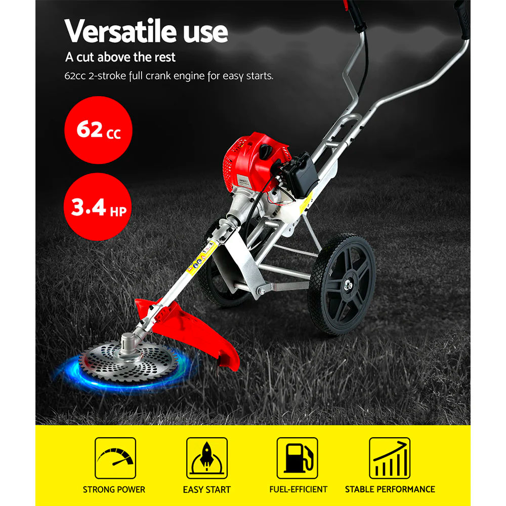 Garden Chief 3-in-1 62cc 2 Stroke Petrol Wheel Brushcutter/Whipper/Saw