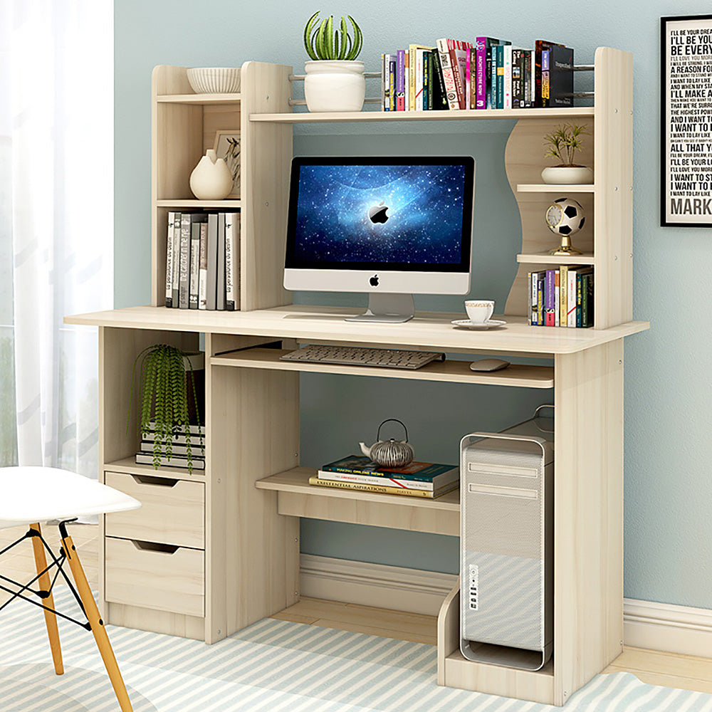 Adagio Computer Desk Workstation with Shelf & Cabinet - 3 Cols - Deluxe Home Delight