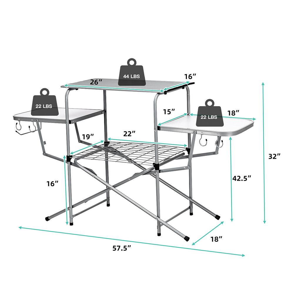 Foldable Camping Table/Grilling Stand Folding BBQ Table