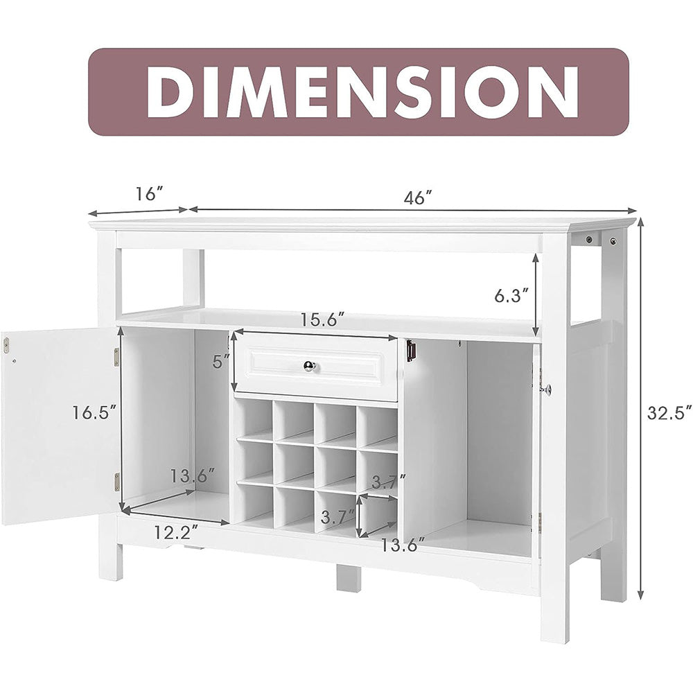 Nova Wine Cabinet/Sideboard Table with Drawer and Cupboards