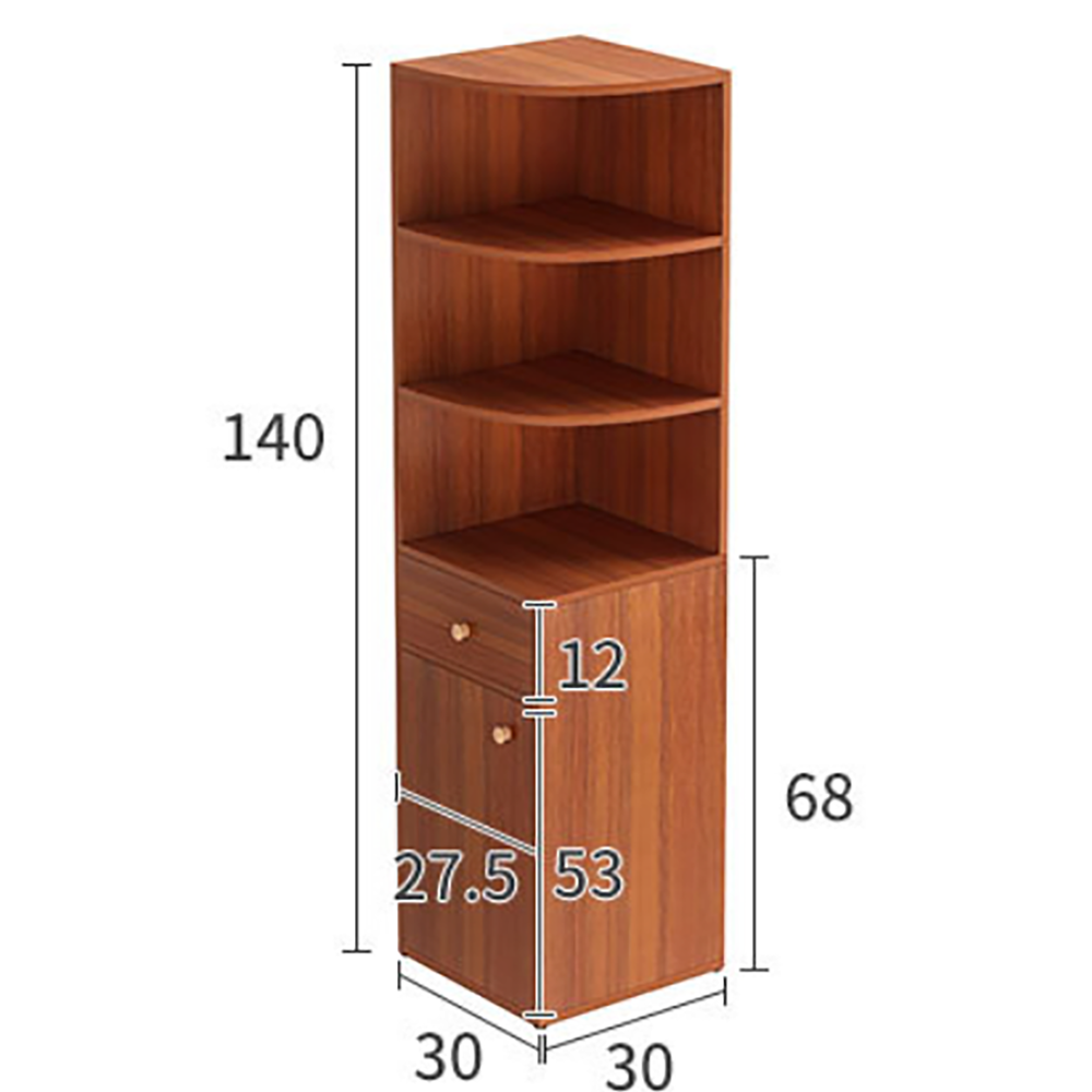 Vada Wooden Corner Shelf Unit w/Cabinet & Drawer