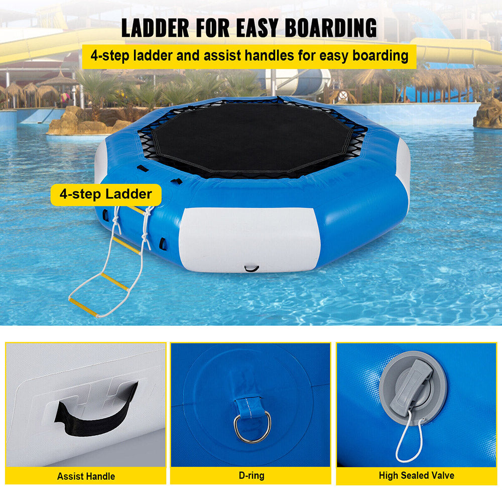 GoodTimes 4m Inflatable Water Trampoline/Floated w/ Ladder