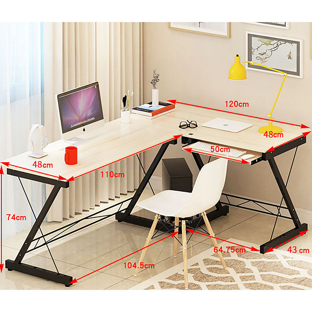 Freedom Corner Computer Desk - Double Workstation - 3 Cols - Deluxe Home Delight