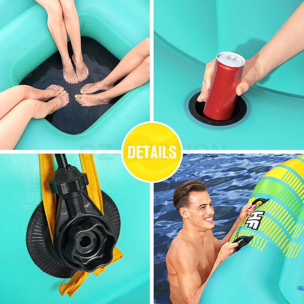 Sunny Days Inflatable Pool Lounge Island Float - up to 5 Adults