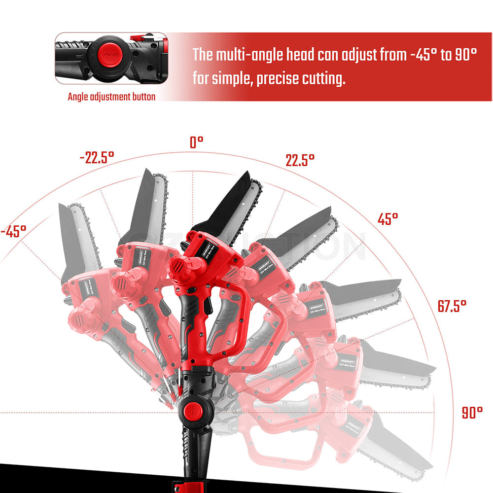 2 In 1 Cordless Electric Chainsaw w/Telescopic 1.78m Pole