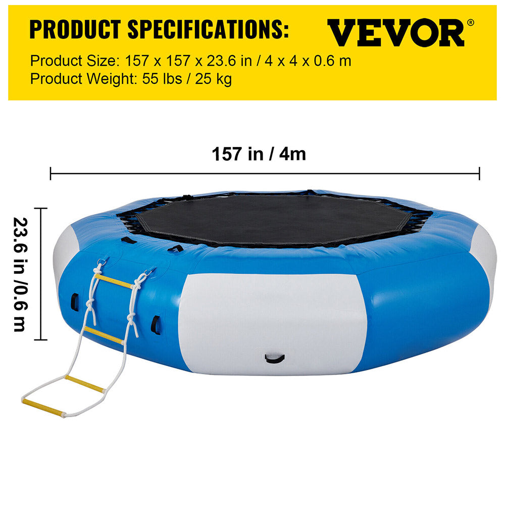 GoodTimes 4m Inflatable Water Trampoline/Floated w/ Ladder