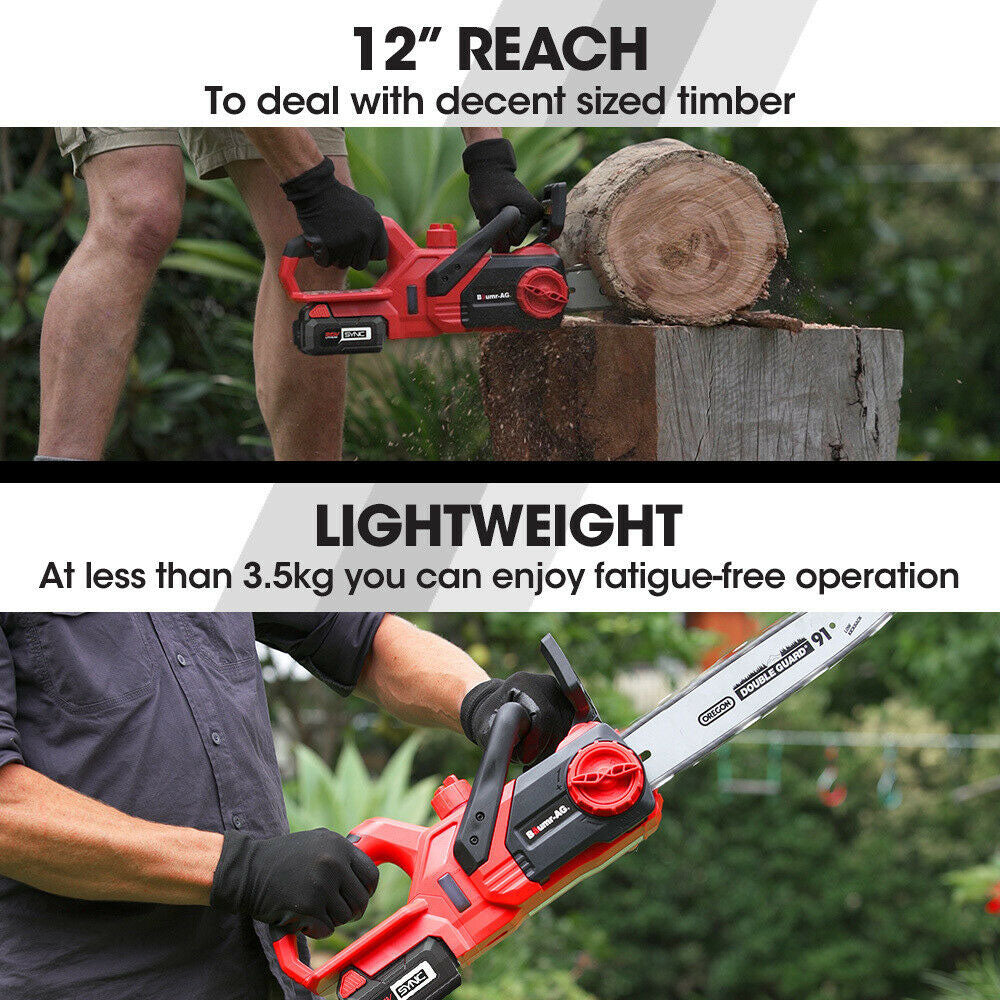 Primo 20V 10" Cordless Chainsaw Lithium-Ion Electric Pruner Oregon Garden