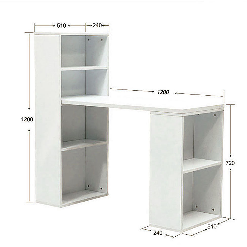 Revel Workstation/Computer Desk with 6 Storage Shelves