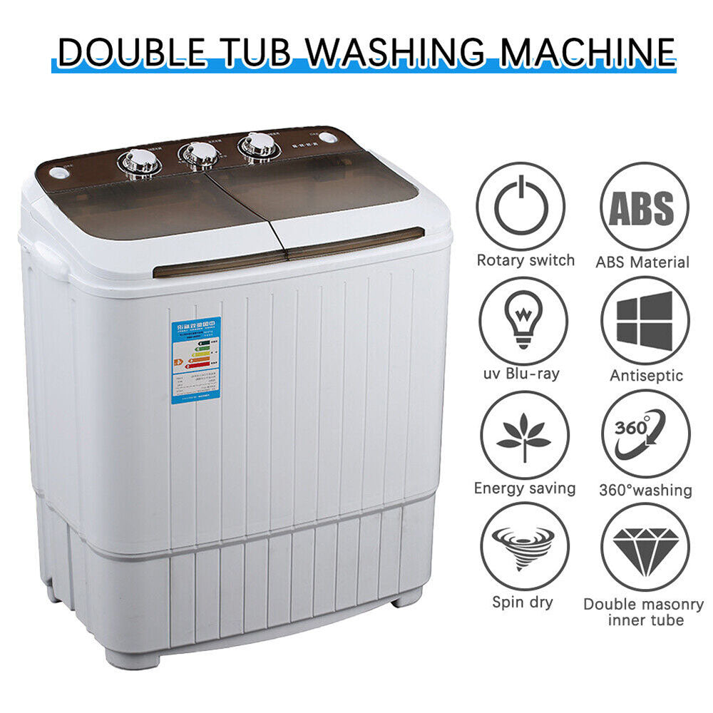 5KG Mini Portable Washing Machine w/Twin Tubs