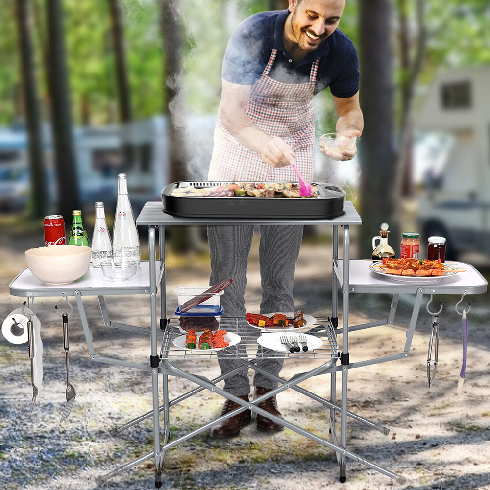 Foldable Camping Table/Grilling Stand Folding BBQ Table