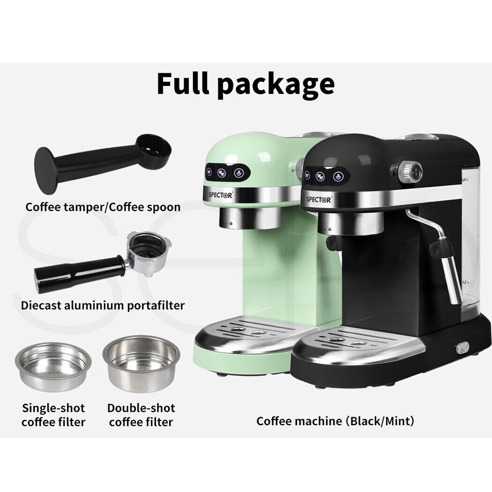 Personal Espresso Cafe Barista Machine for Espresso Latte Cappuccino Milk Frother