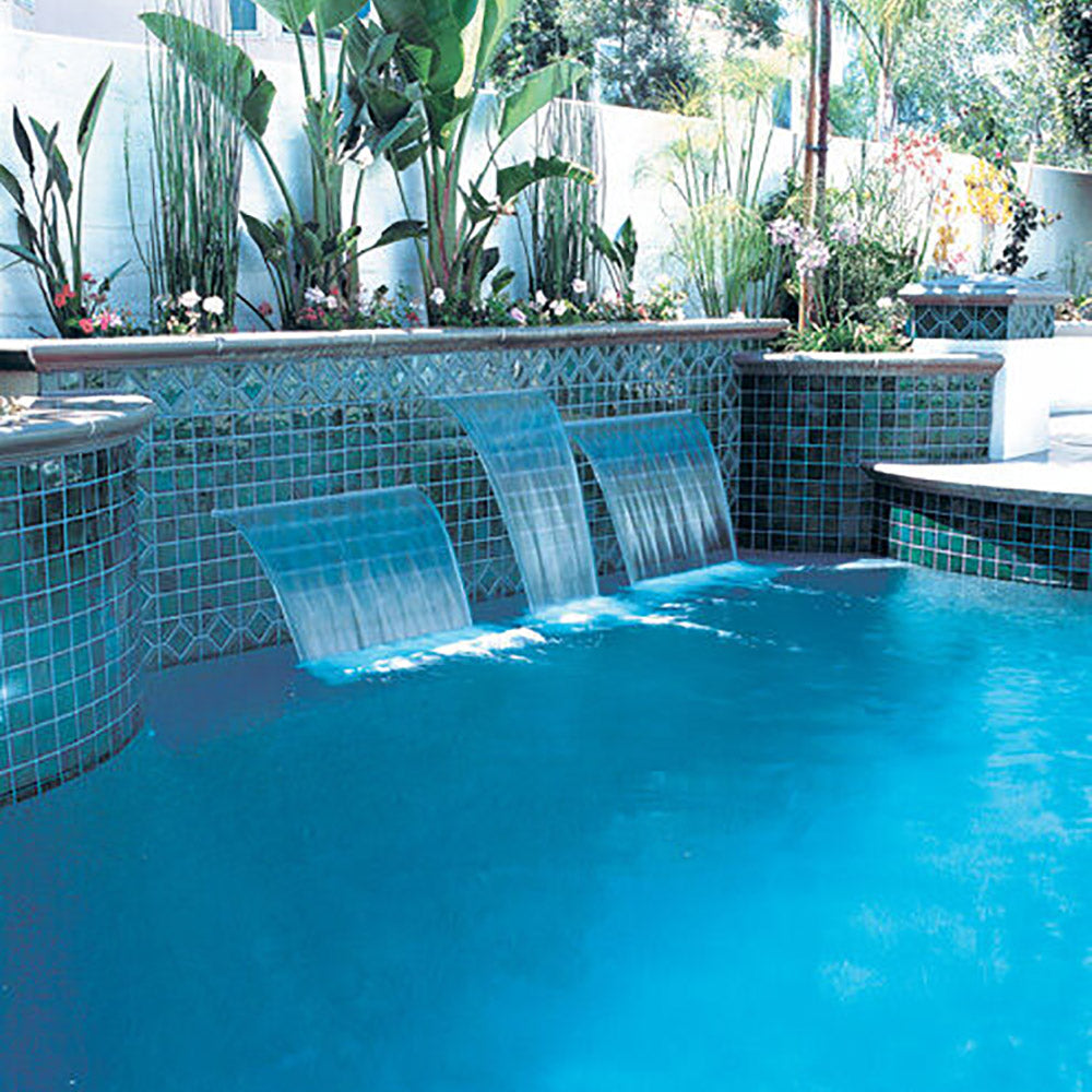 Vitalia Stainless Steel Pool Waterfall/Spillway 5 Sizes w or w/o LED