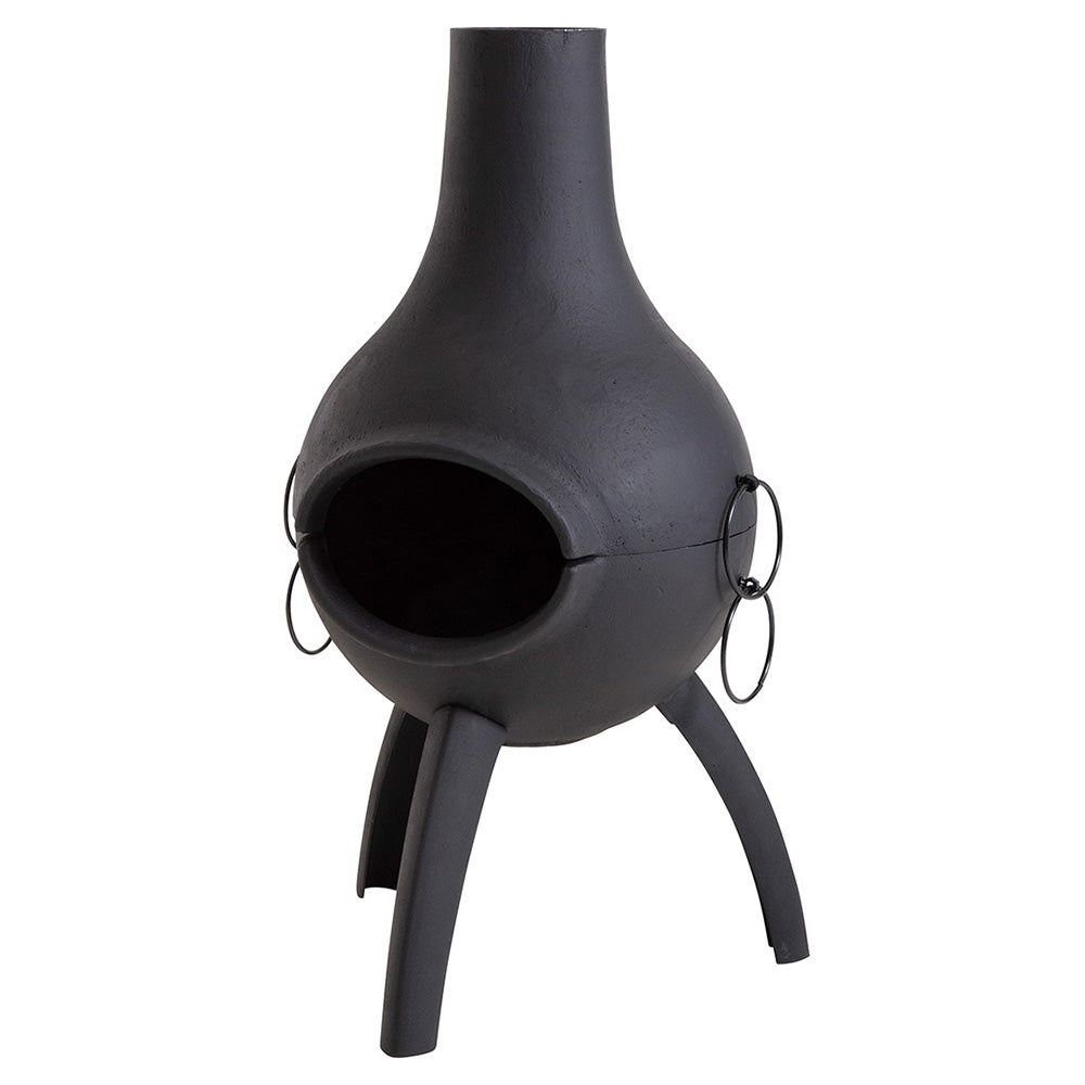 Santino 50x96cm Chiminea and Grill – Black