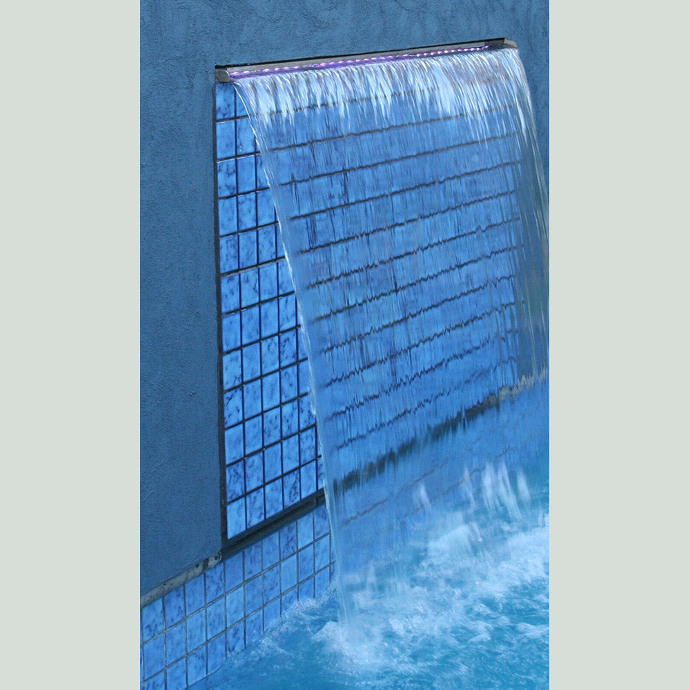 Vitalia Stainless Steel Pool Waterfall/Spillway 5 Sizes w or w/o LED