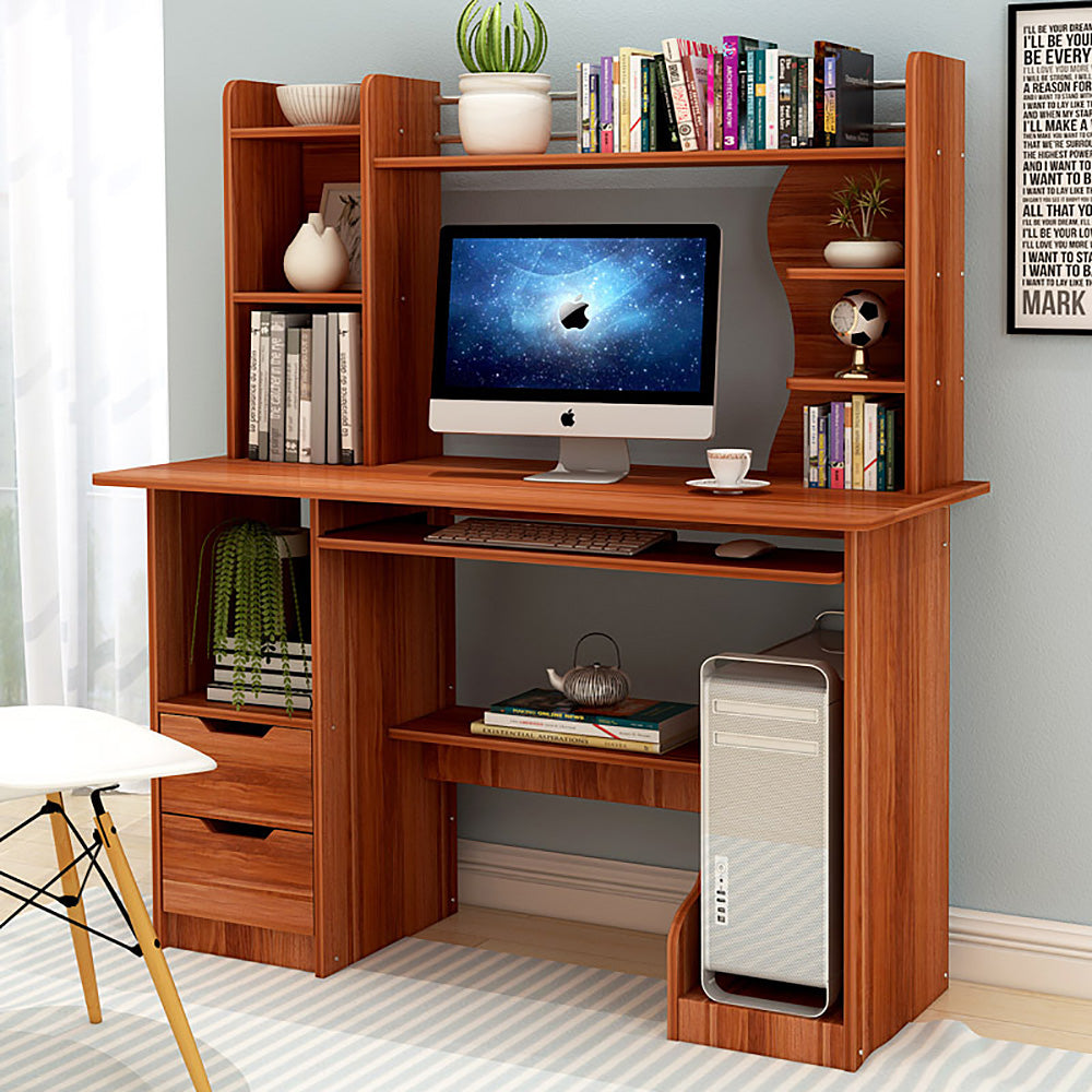 Adagio Computer Desk Workstation with Shelf & Cabinet - 3 Cols - Deluxe Home Delight