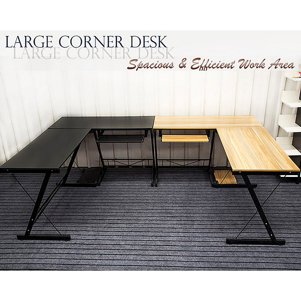 Freedom Corner Computer Desk - Double Workstation - 3 Cols - Deluxe Home Delight