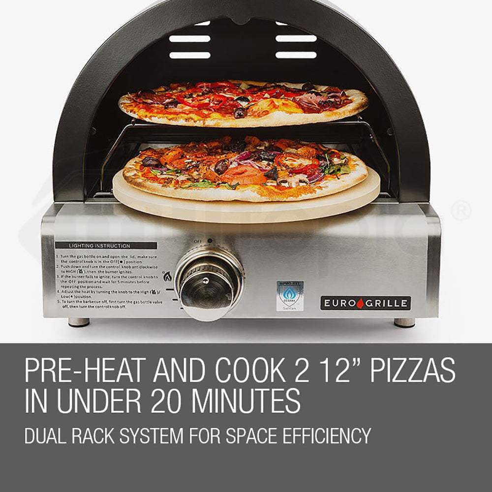 Manfredi Deluxe Pizza Oven  2-at-a-time - Silver or Black - Deluxe Home Delight