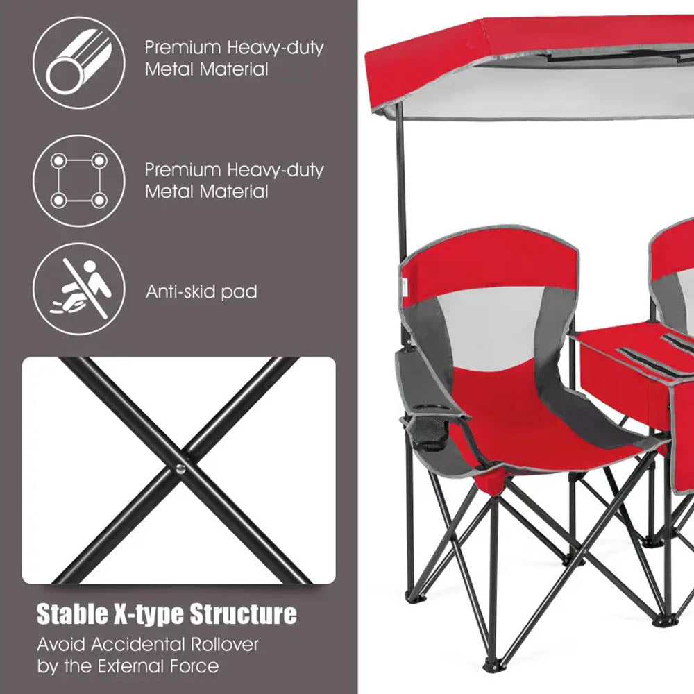 SunnyLife Outdoor Camping & Beach Chair w/Sun Shade/Canopy & Carry Bag