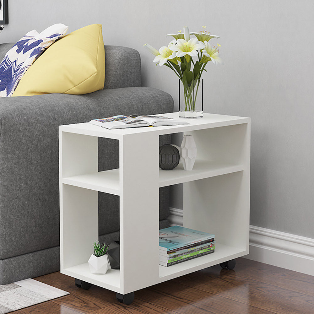 Performer Side Table w/4 Shelves & Casters - 3 cols