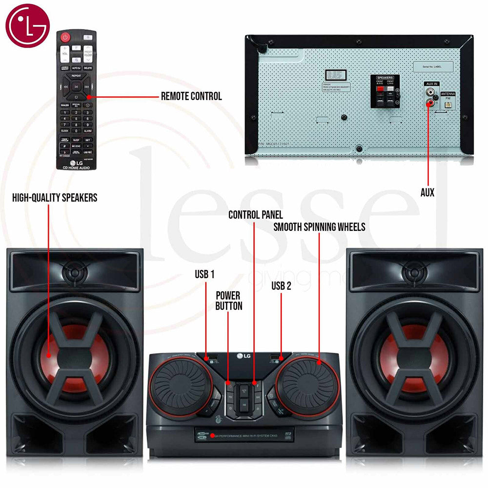 XBoom Mini HiFi System - Bluetooth FM Radio CD Player Jukebox USB Port AUX Jack